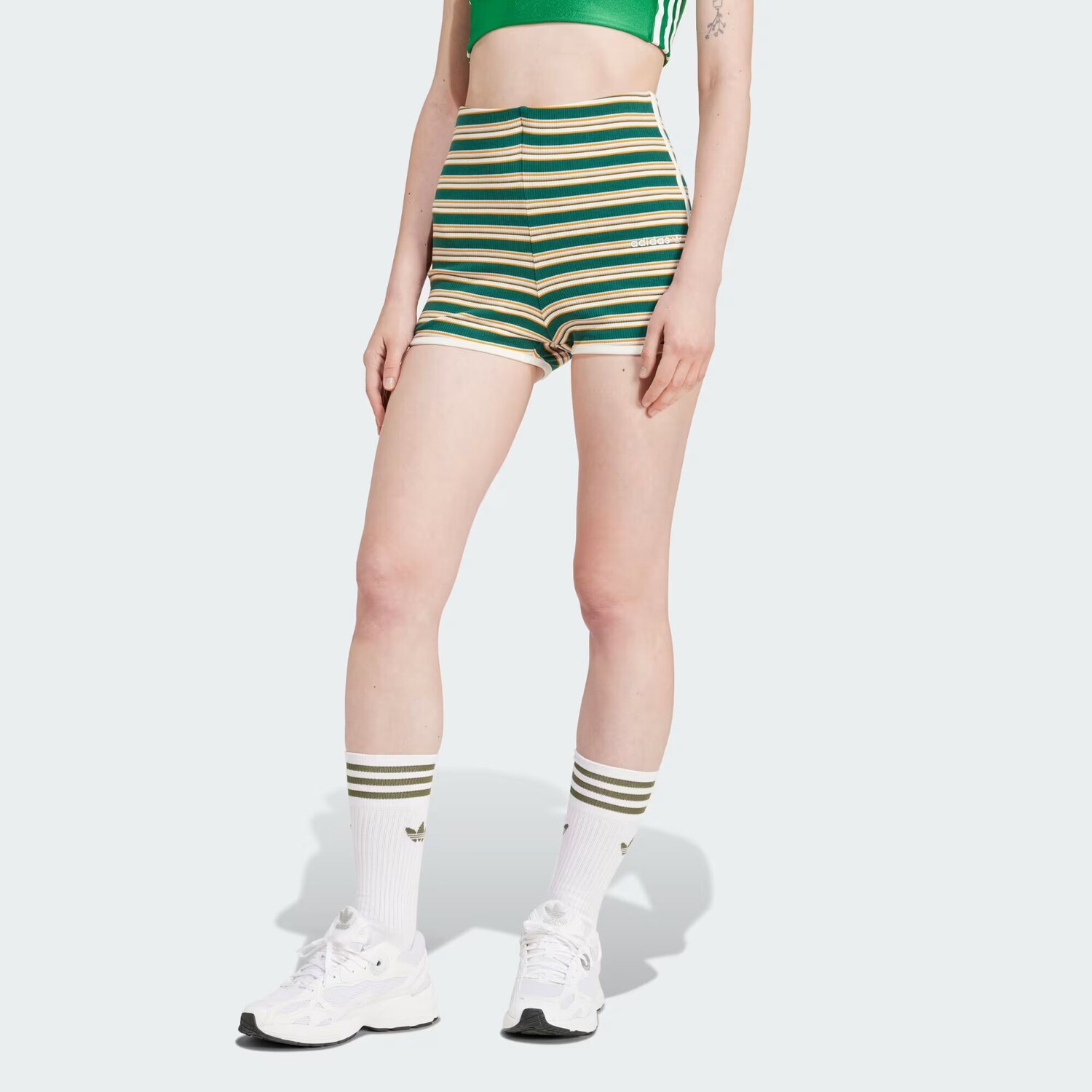 

Короткие шорты 80-х годов Adidas, цвет Multicolor/Collegiate Green