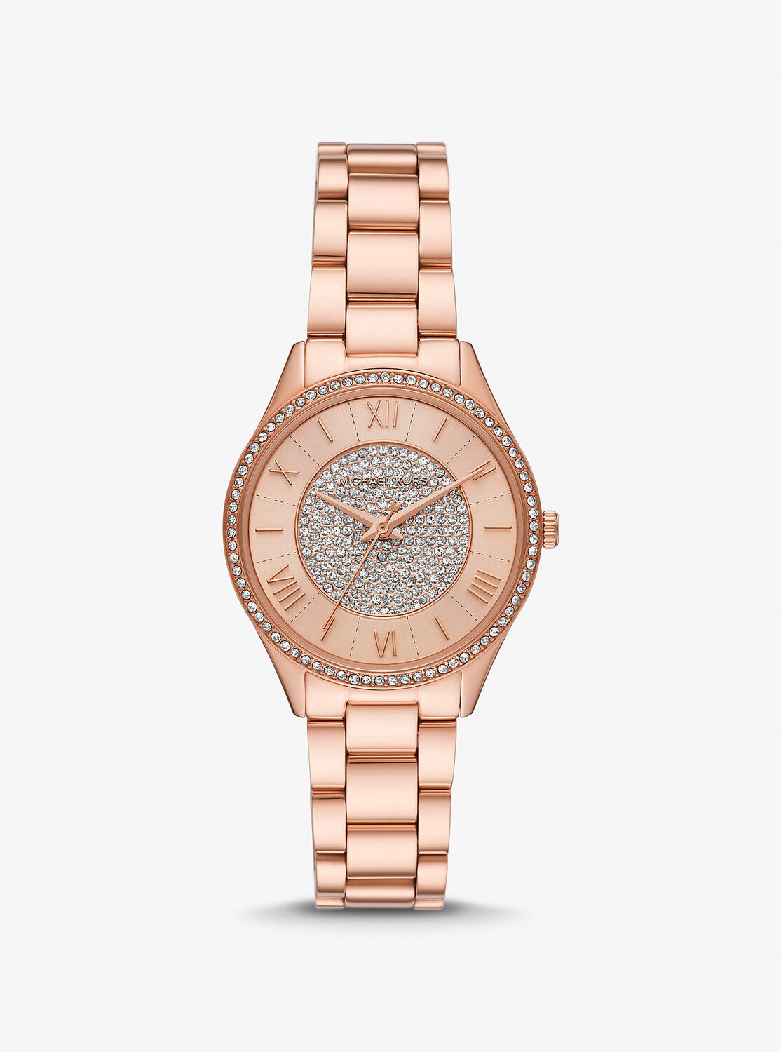 

Часы Mini Lauryn Pavé оттенка розового золота Michael Kors, розовый