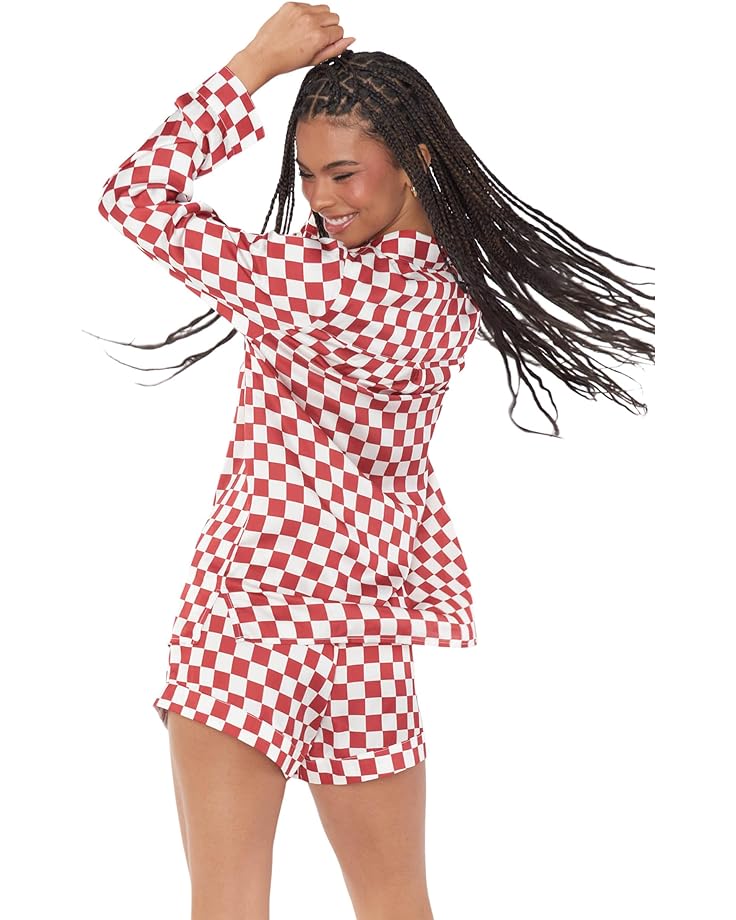 Пижамный комплект Show Me Your Mumu Early Riser PJ Set, цвет Red Checker Silky website checker