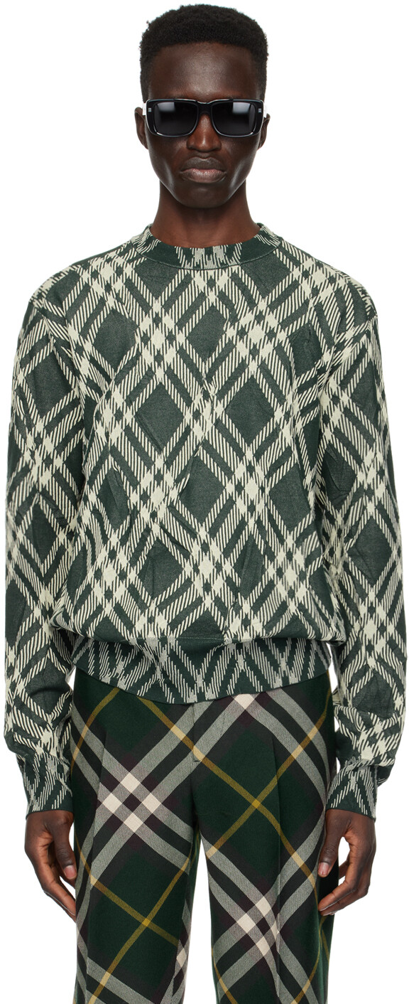 

Зеленый свитер в клетку Burberry