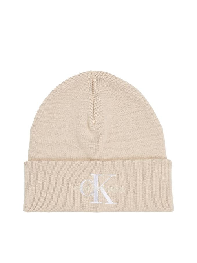 

Вязаная шапка с монограммой Calvin Klein, белый