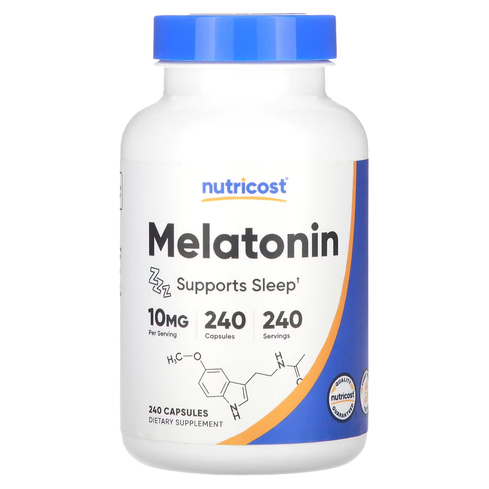 Мелатонин Nutricost 10 мг, 240 капсул мелатонин nutricost 5 мг 240 капсул