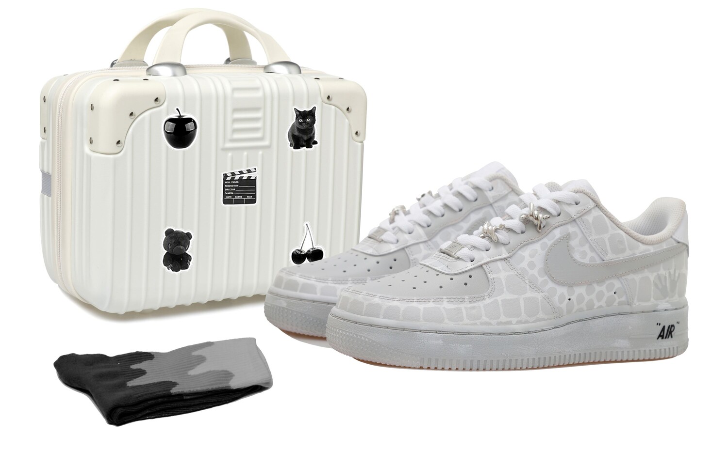 

Кроссовки для скейтбординга Air Force 1 мужские с низким верхом белые/серые Nike