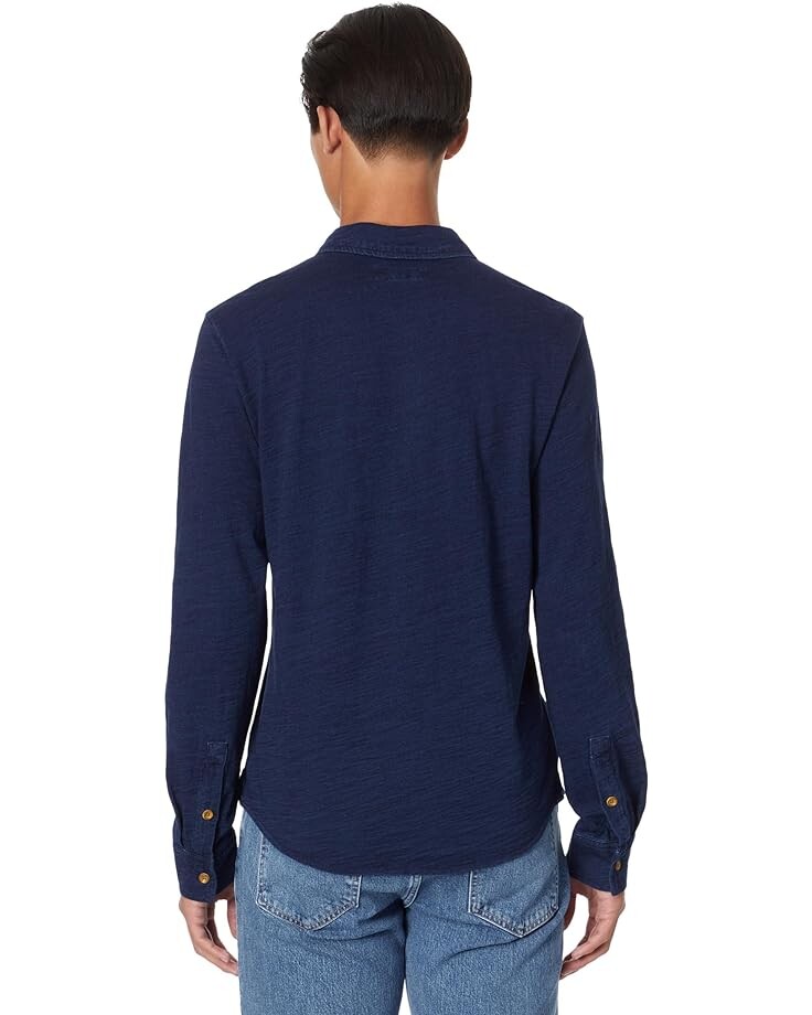 

Рубашка Lucky Brand Indigo Knit Button-Down Shirt, цвет Dark Indigo
