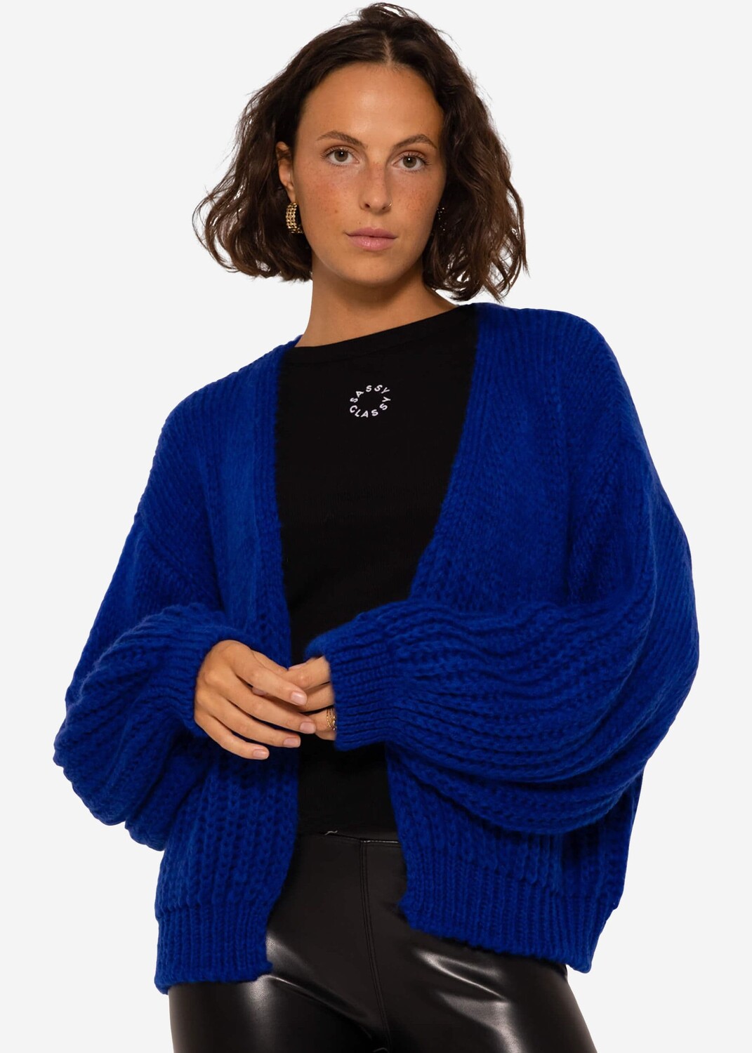 

Кардиган SASSYCLASSY Oversize Strick, темно-синий