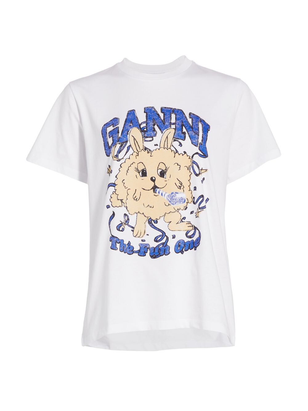 

Футболка с логотипом Fun Bunny GANNI, белый