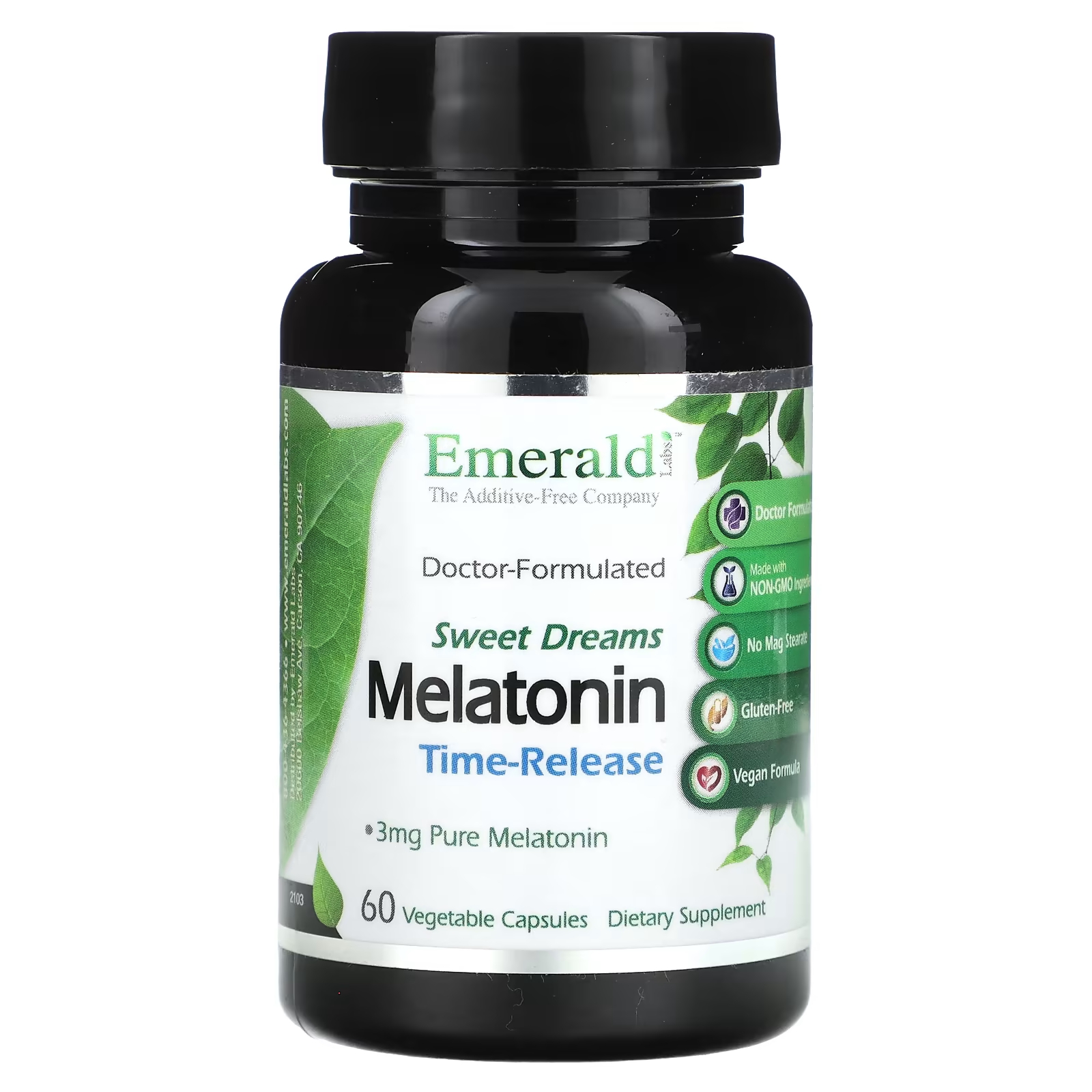 Мелатонин замедленного высвобождения Emerald Laboratories Sweet Dreams 3 мг, 60 капсул
