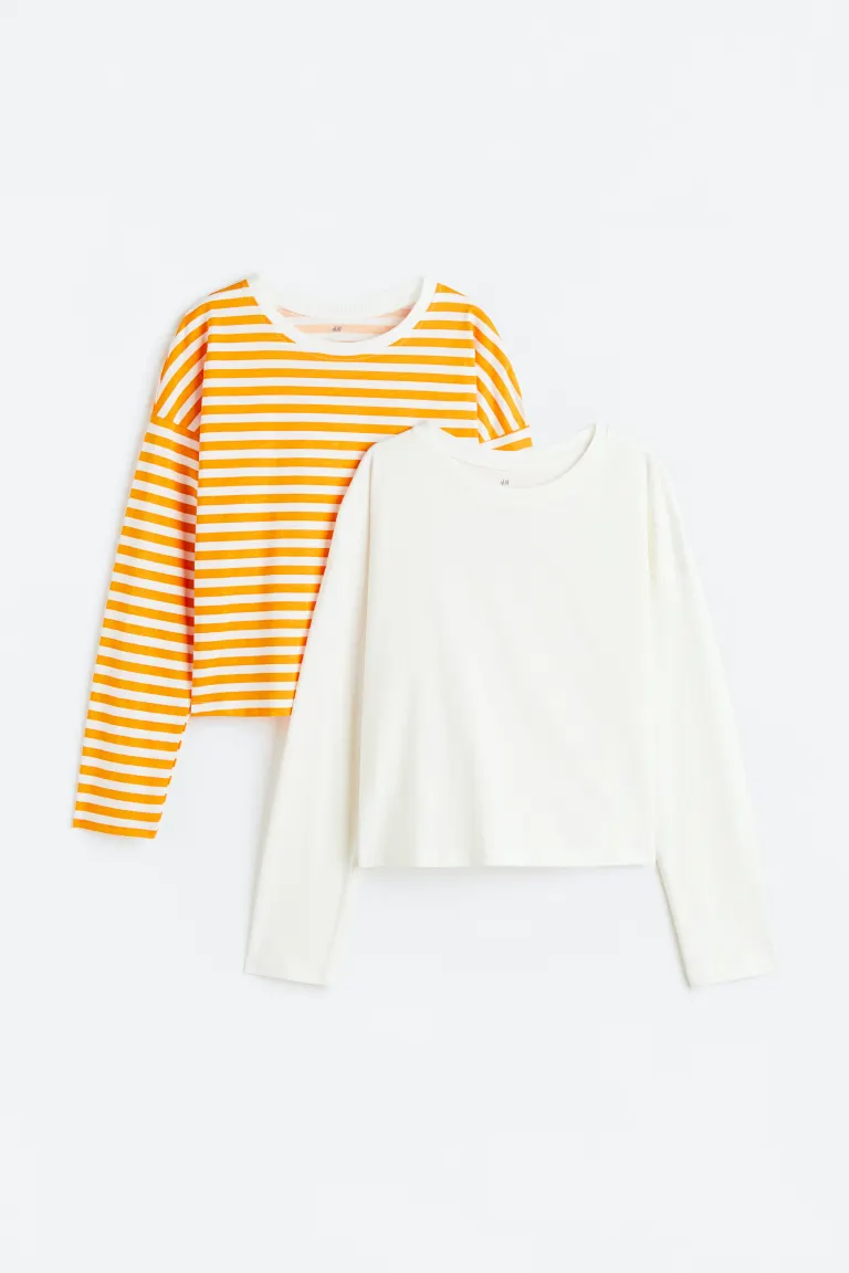 

Комплект из 2 блузок из хлопкового трикотажа H&M, оранжевый