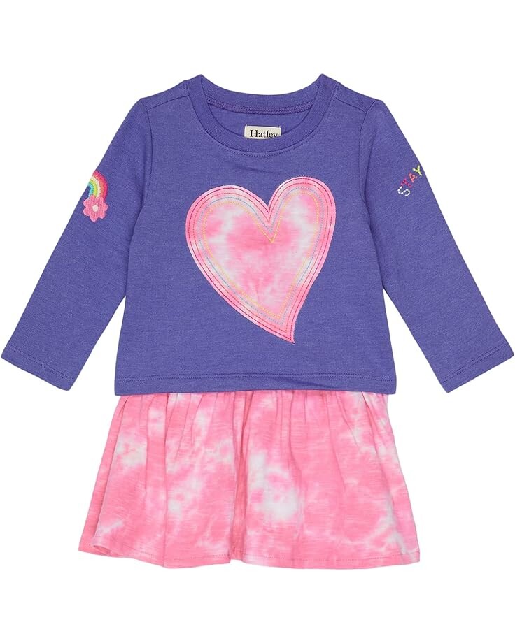 

Платье Hatley Tie-Dye Heart Drop Waist Dress, синий