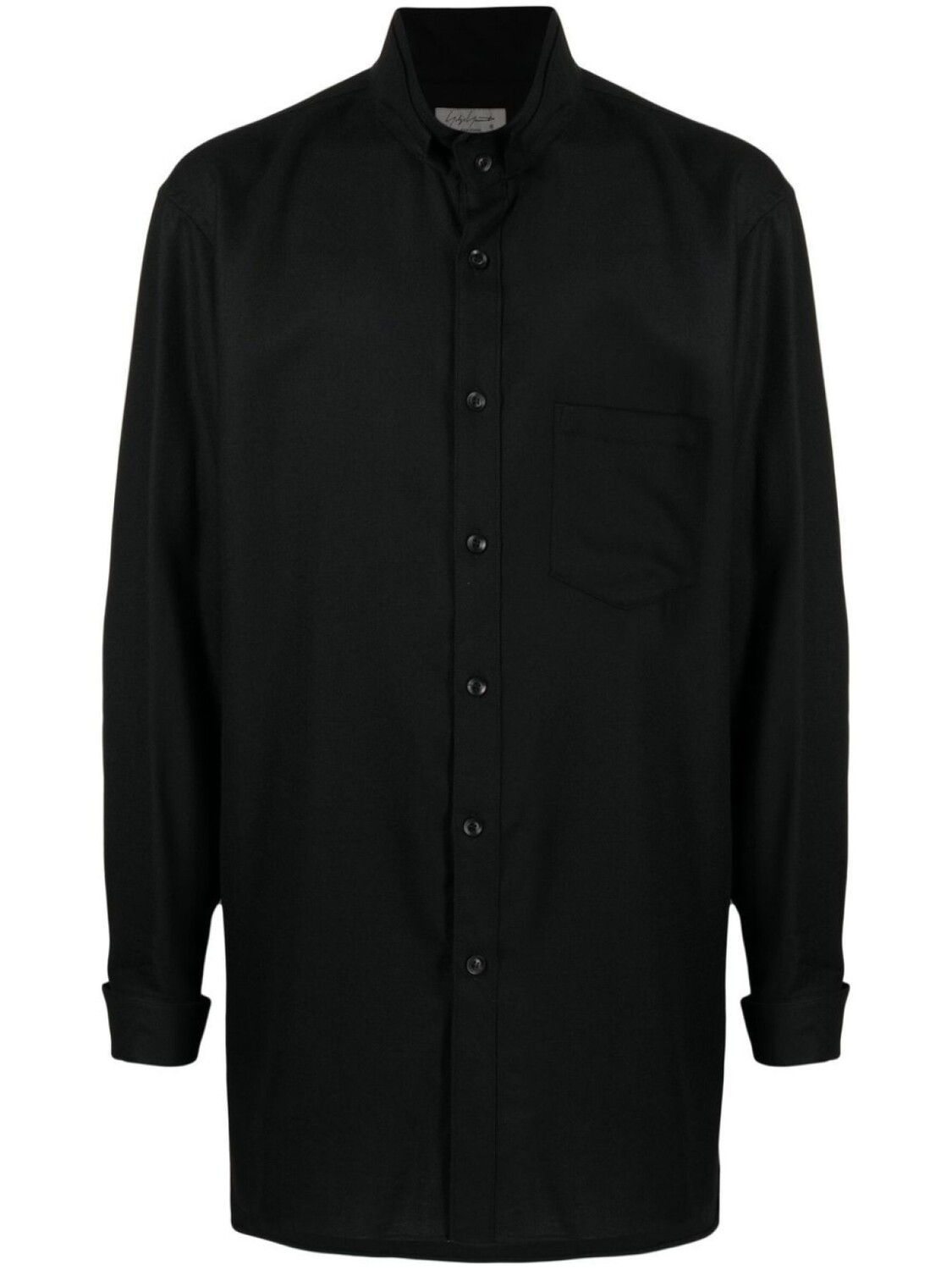 

Yohji Yamamoto рубашка с воротником-воронкой, черный