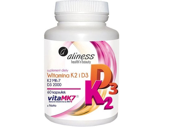 комплекс витаминов и минералов elivica витамины к2 d3 кальций 60 шт Aliness, Витамины К2 и D3, 60 капс.