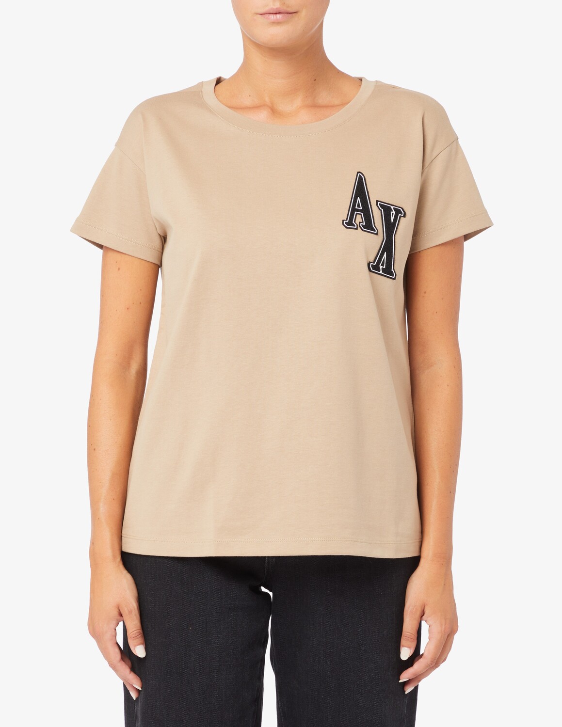 

Хлопковая футболка Armani Exchange, бежевый