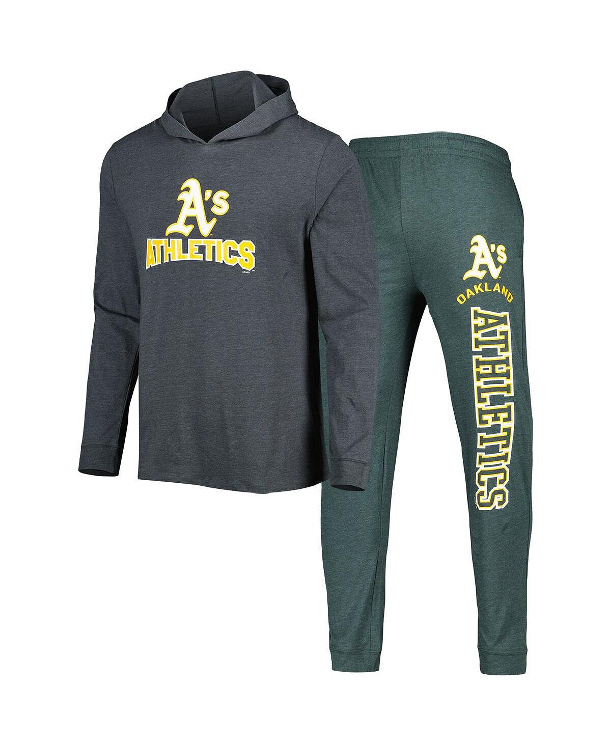 Мужской комплект из зеленой, темно-серой худи и спортивных штанов Oakland Athletics Meter Concepts Sport
