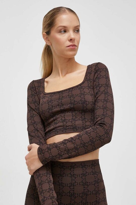 

Угадай длинный рукав Guess, коричневый
