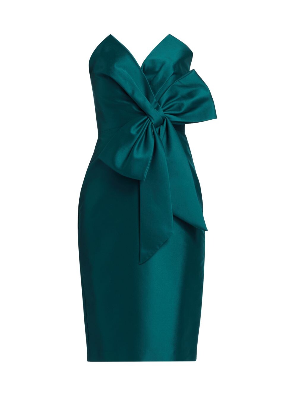 

Коктейльное платье без бретелек с бантом спереди Badgley Mischka