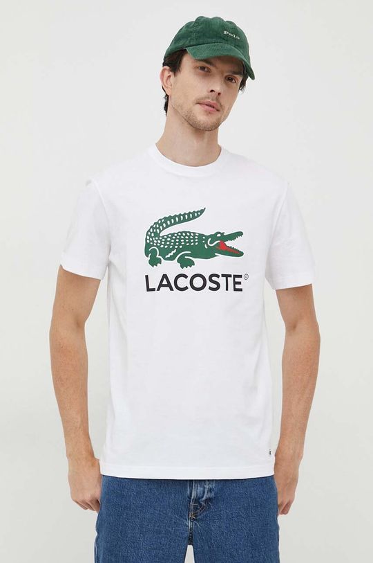 Хлопковая футболка Lacoste, белый