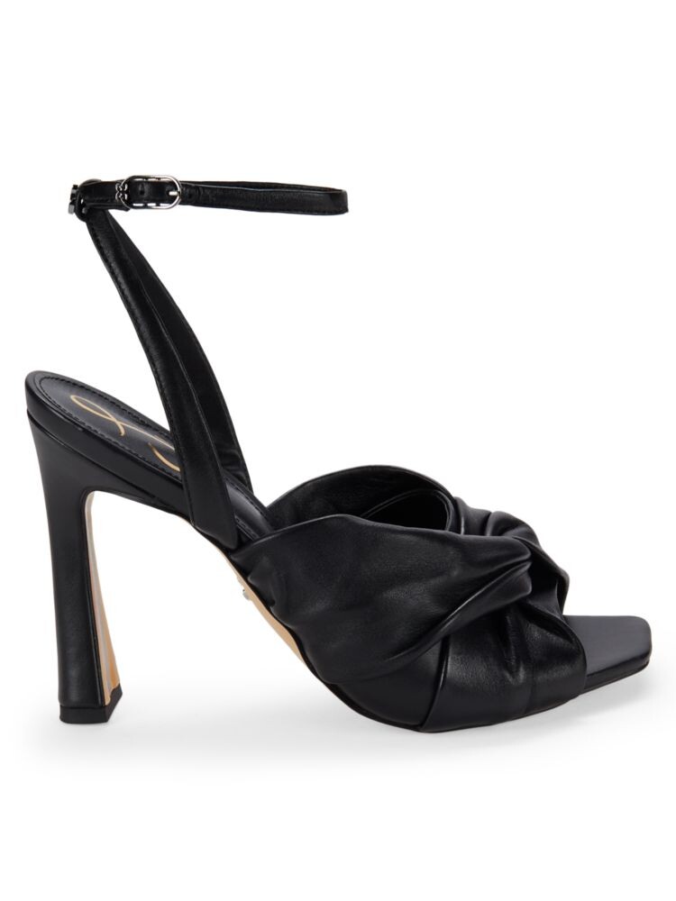 

Лавандаровые кожаные сандалии с ремешком на щиколотке Sam Edelman, черный