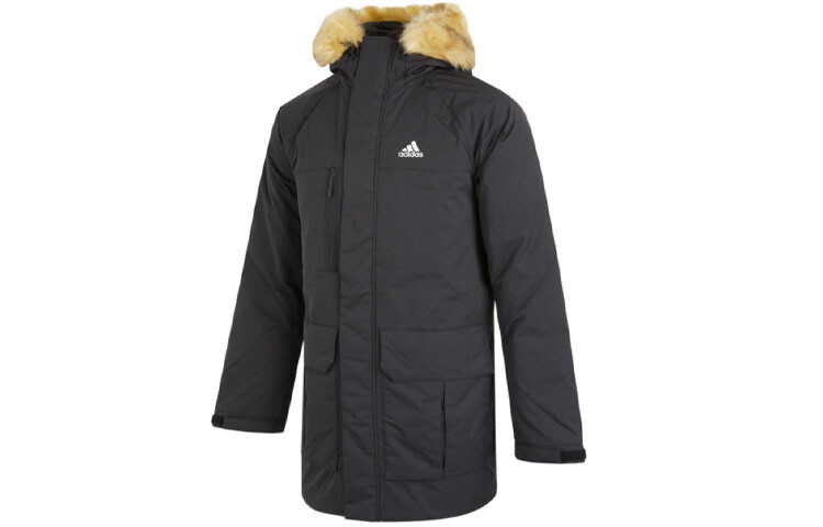 

Мужская пуховая куртка Adidas черная с капюшоном