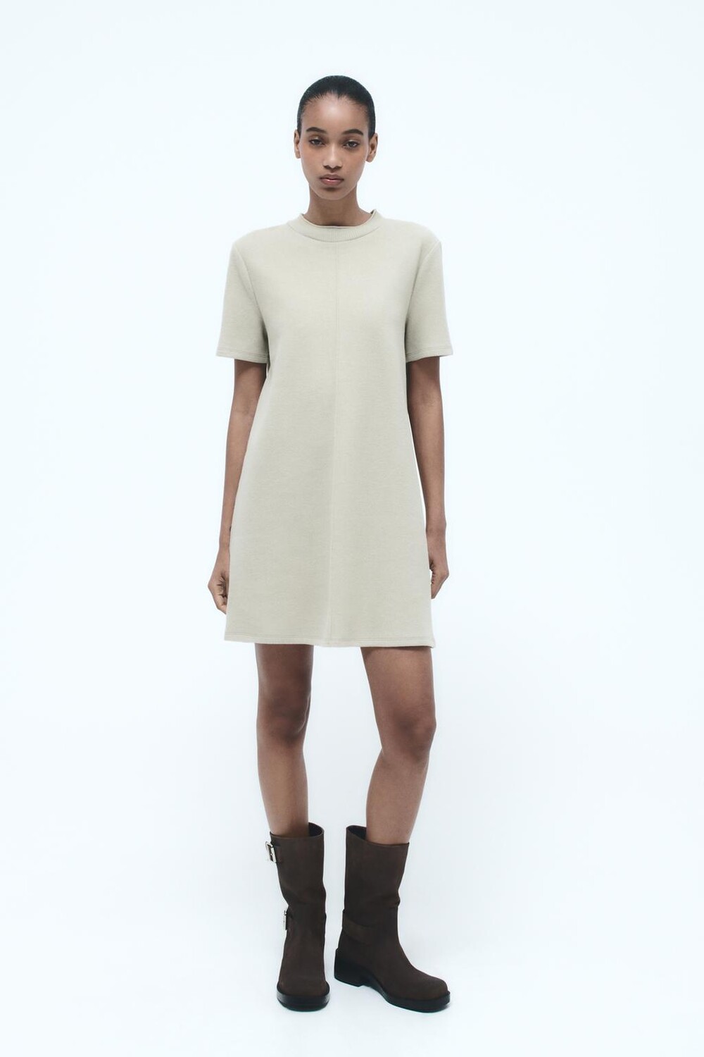 

Короткое мягкое платье ZARA, цвет морской волны