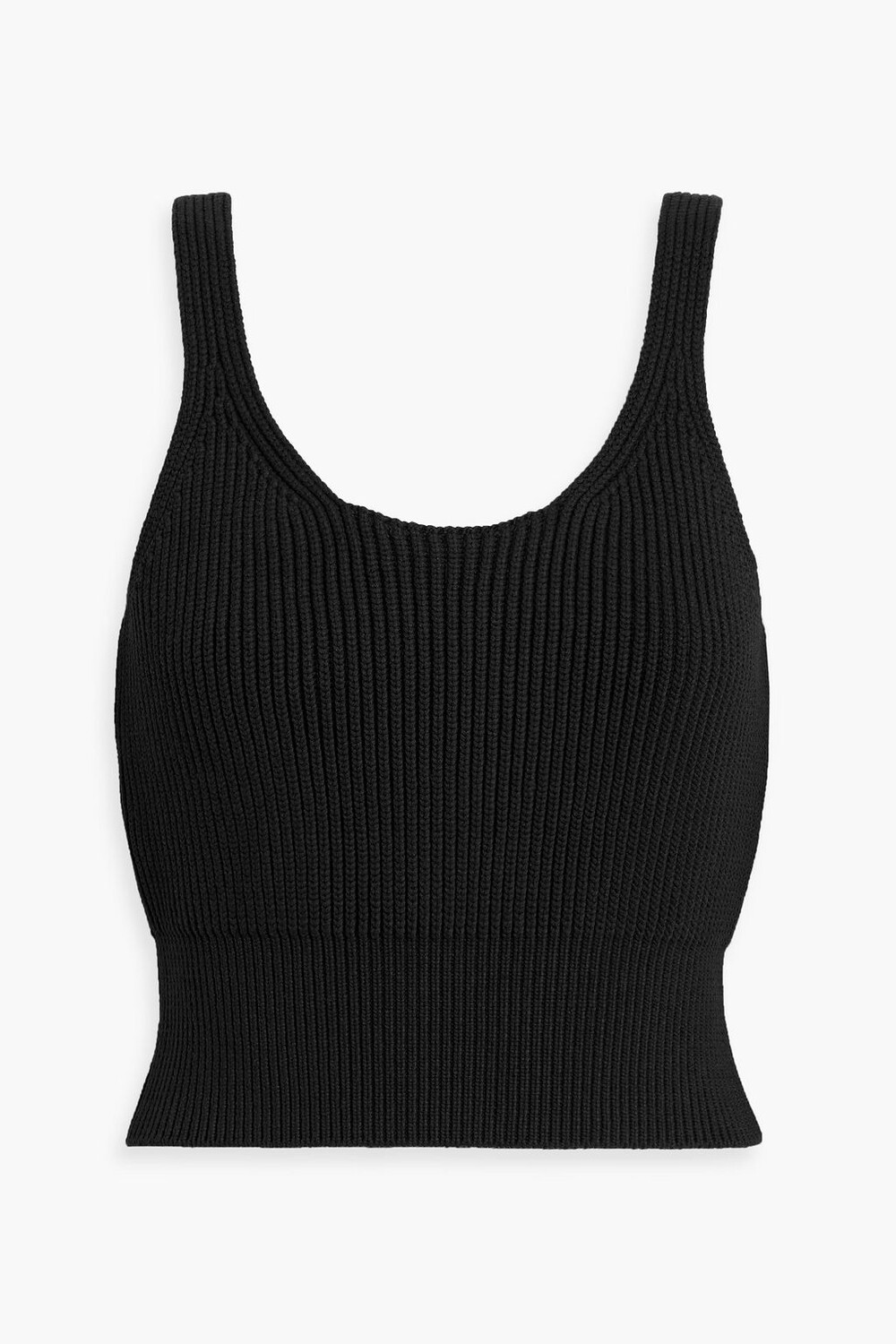 

Укороченная майка в рубчик из смесового хлопка ALEXANDERWANG.T, черный
