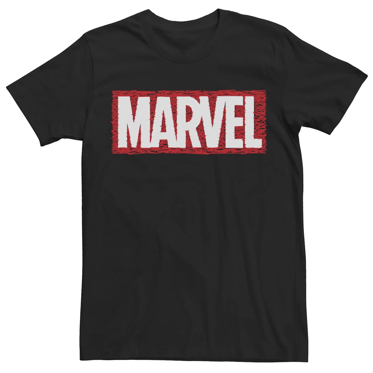 Мужская футболка с графическим логотипом и рисунком коробки Marvel