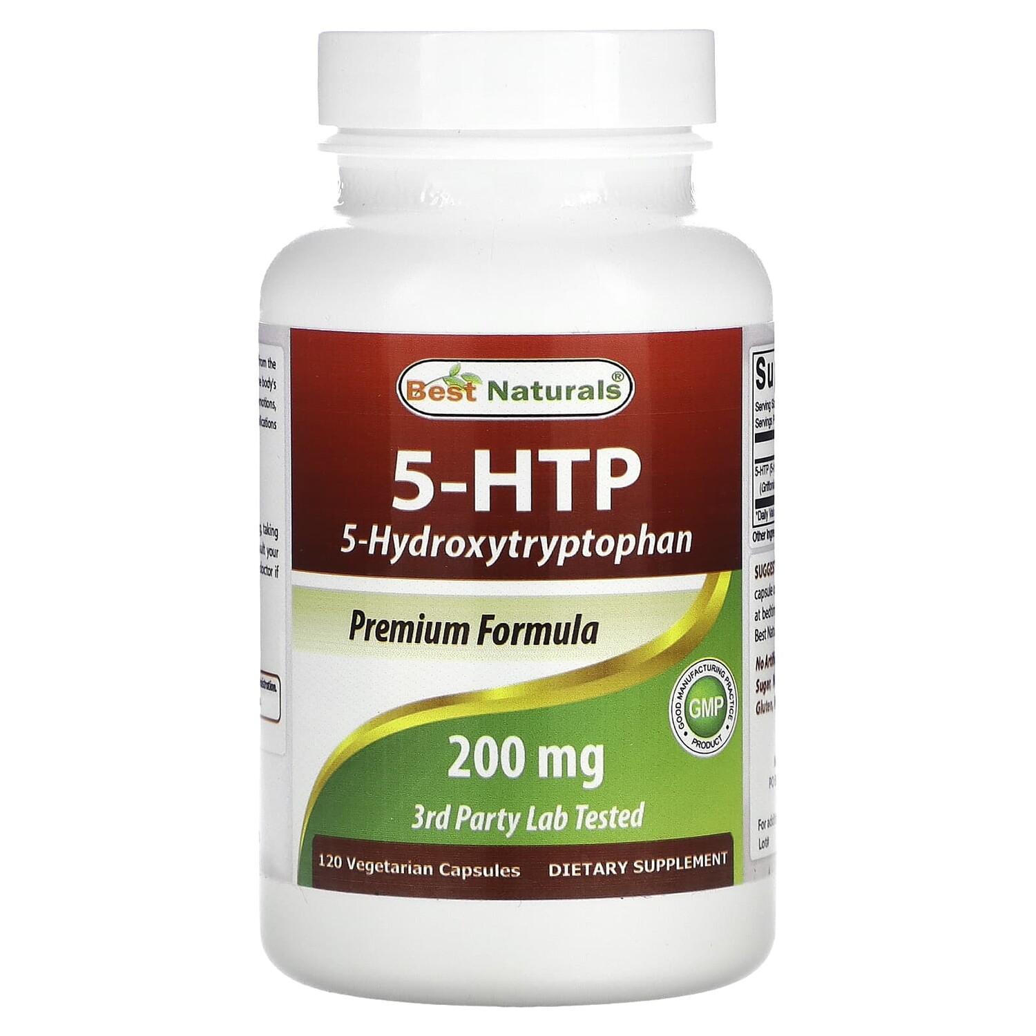 

5-HTP (5-гидрокситриптофан), 200 мг, 120 вегетарианских капсул, Best Naturals