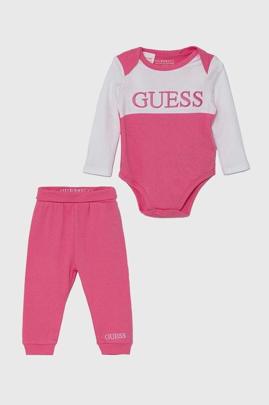 

Хлопковый детский комплект Guess, розовый