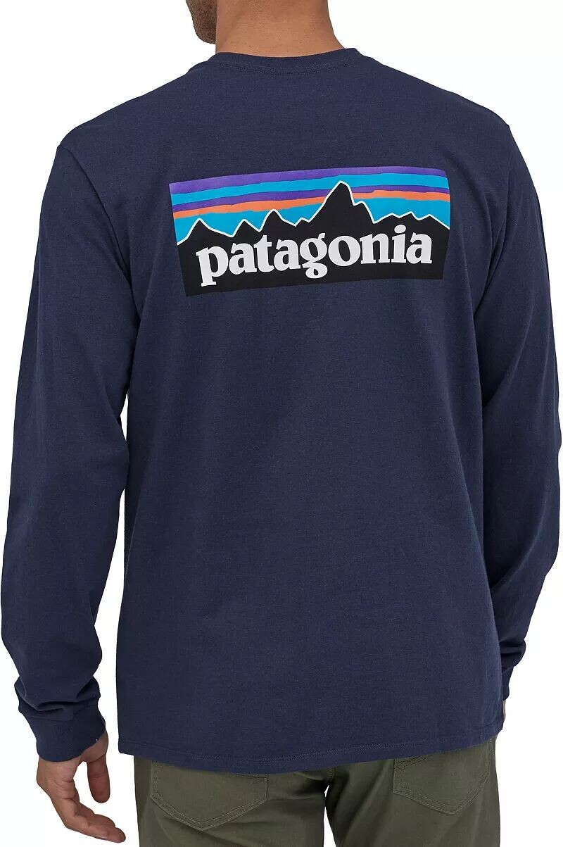 

Мужская футболка Patagonia P-6 с логотипом Responsibili и длинными рукавами