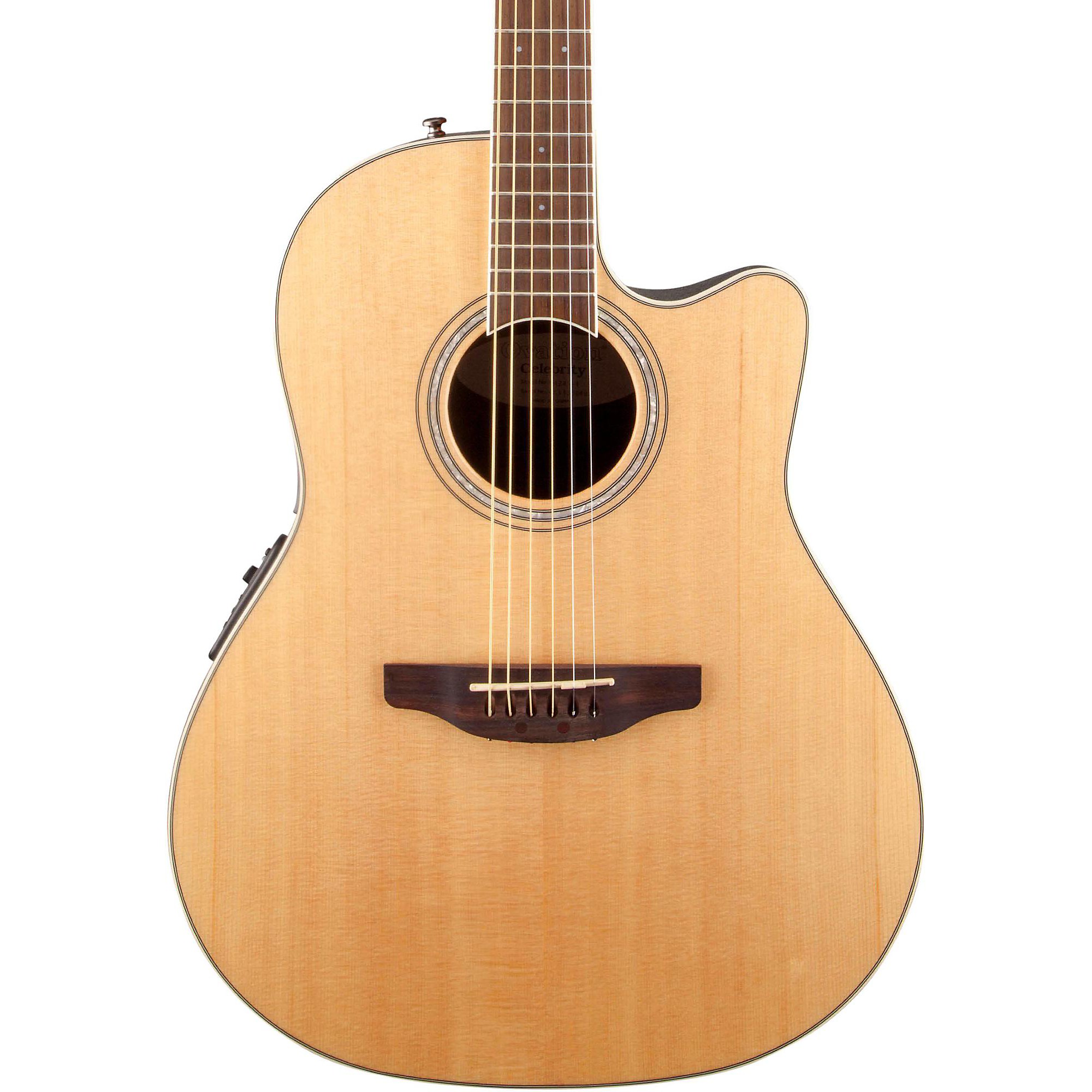 Акустически-электрическая гитара Ovation Celebrity Standard средней глубины с вырезом Natural