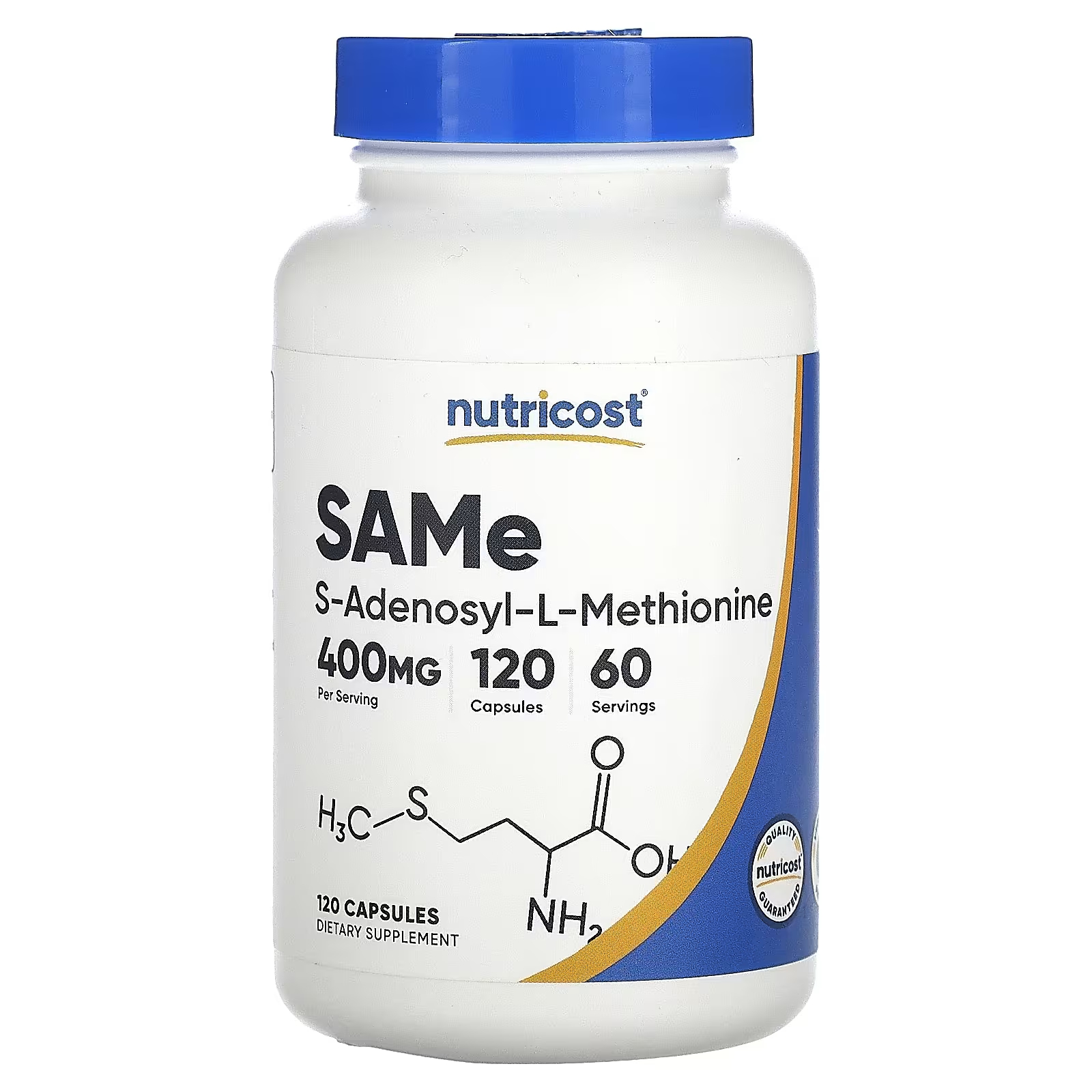 SAMe Nutricost 400 мг, 120 капсул (200 мг на капсулу) nutricost спермидин зародыши пшеницы 1500 мг 120 капсул 5 мг на капсулу