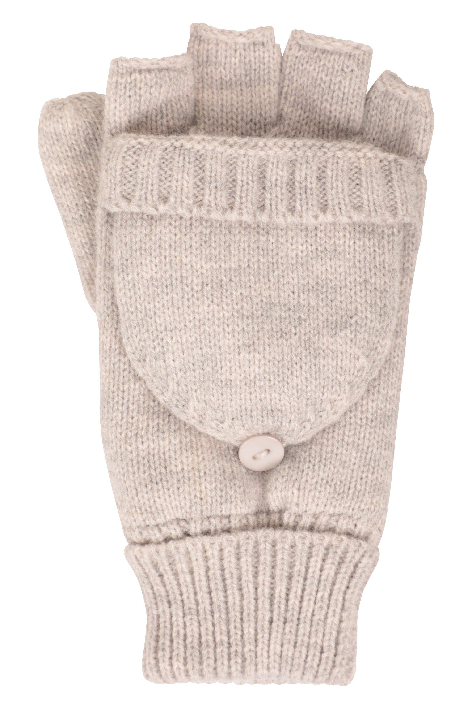 Вязаные перчатки без пальцев на флисовой подкладке Mountain Warehouse, бежевый вязаные носки гетры варежки и перчатки