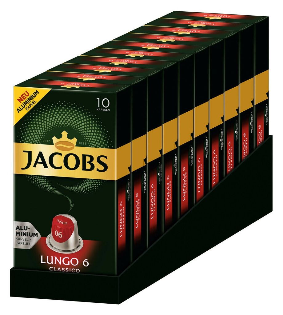 

JACOBS Lungo 6 Classico 100 Кофейные капсулы, совместимые с Nespresso Кофейные капсулы