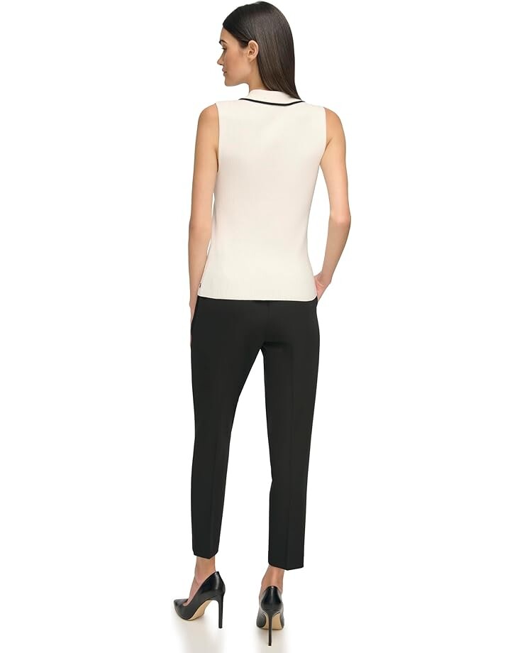 

Свитер Tommy Hilfiger Sleeveless Tipped Polo Sweater, цвет Ivory/Black