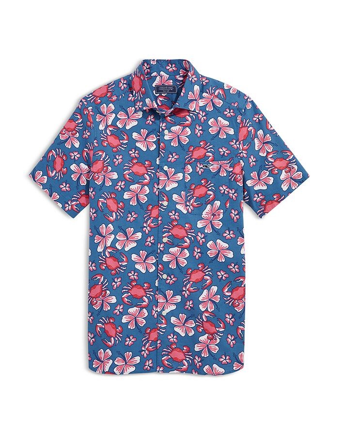 

Винтажная рубашка Chappy Crab из смесового хлопка классического кроя на пуговицах Vineyard Vines