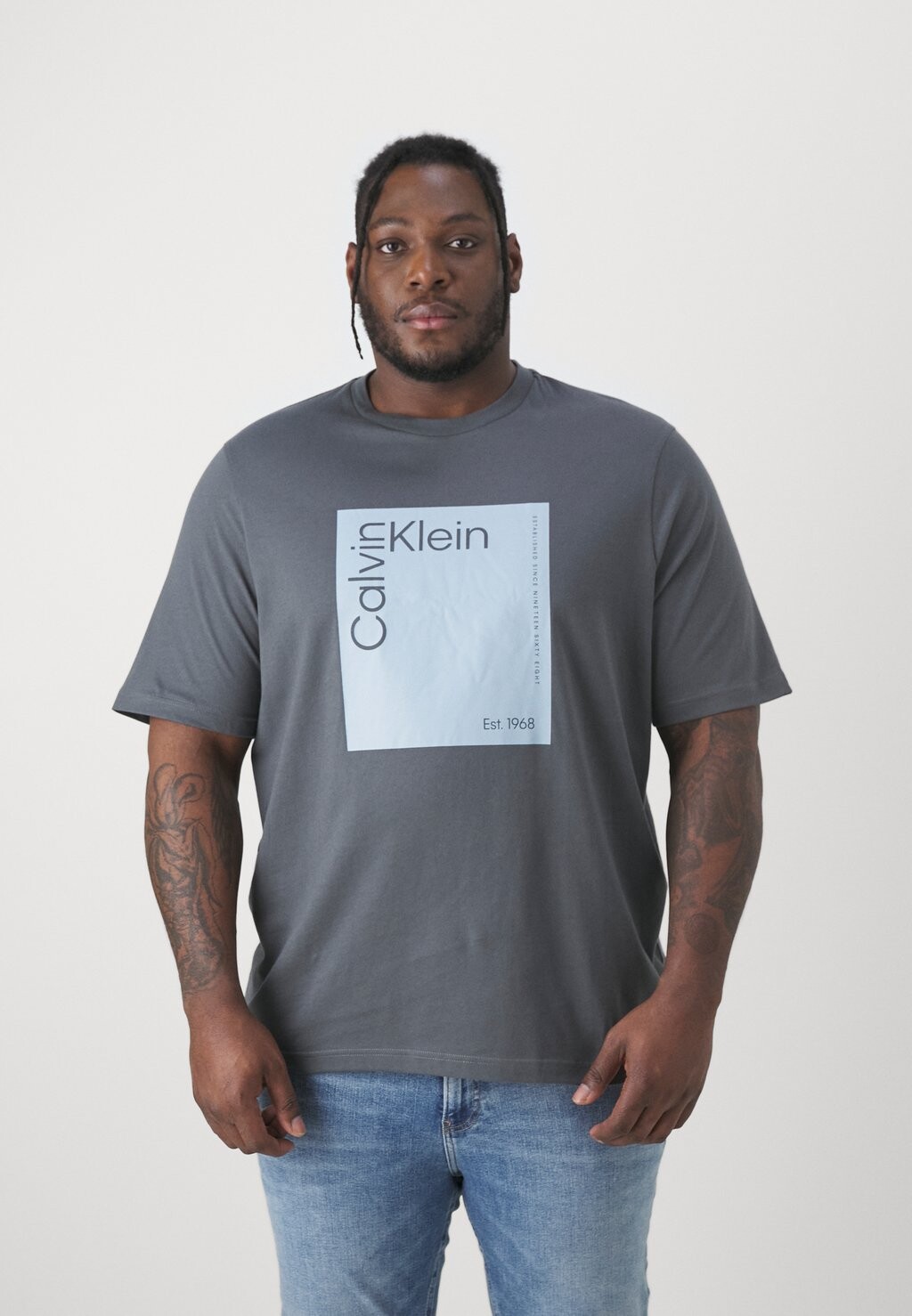 

Футболка с принтом Calvin Klein, серый
