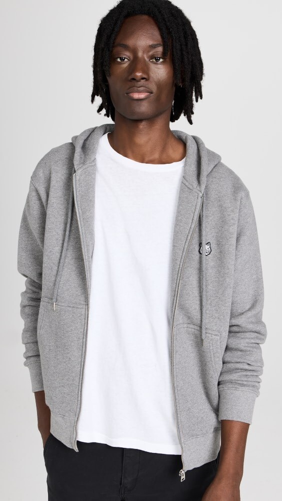

Худи Maison Kitsune Tonal Fox Head Patch Comfort Zipped, серый
