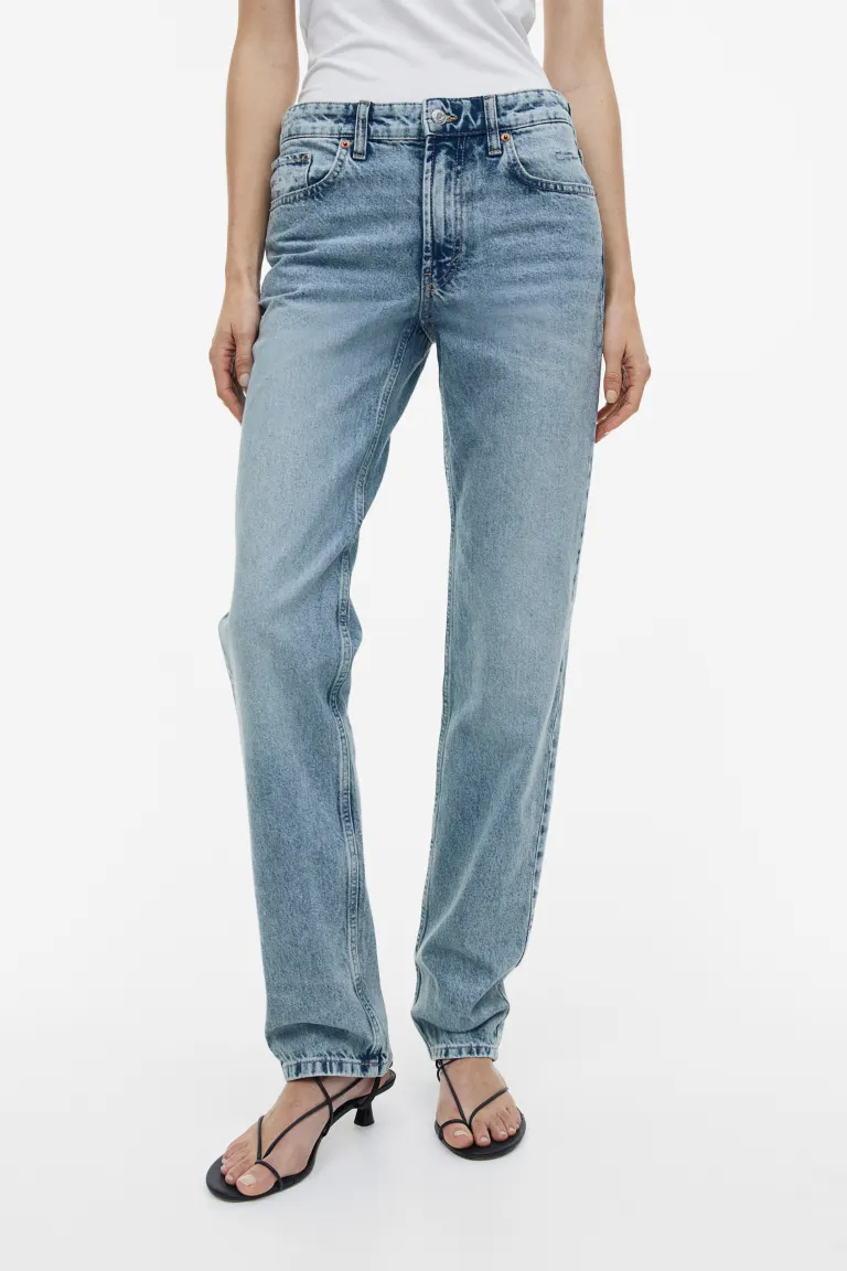 

Прямые низкие джинсы H&M, синий