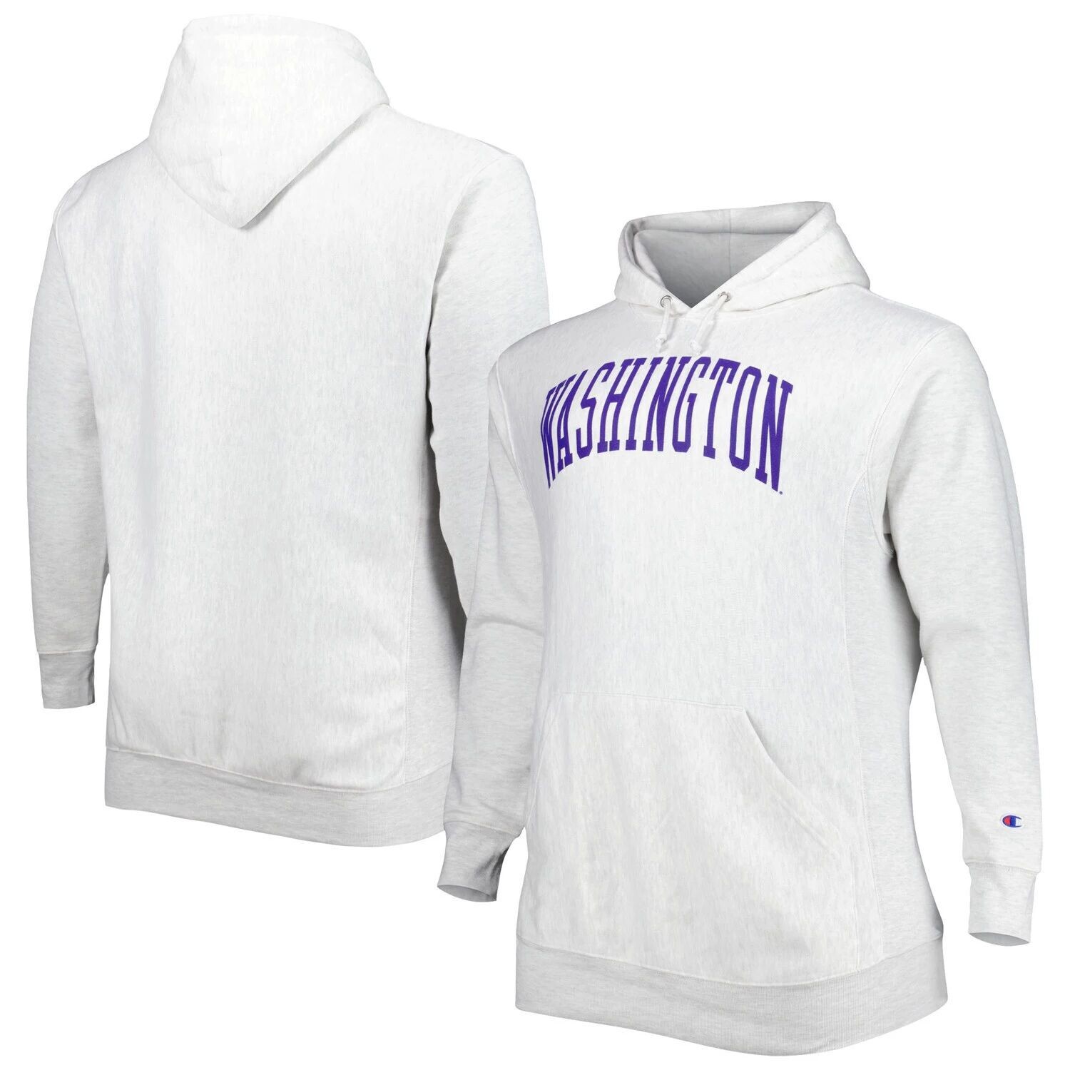 

Мужской пуловер с капюшоном Heather Grey Washington Huskies Big & Tall