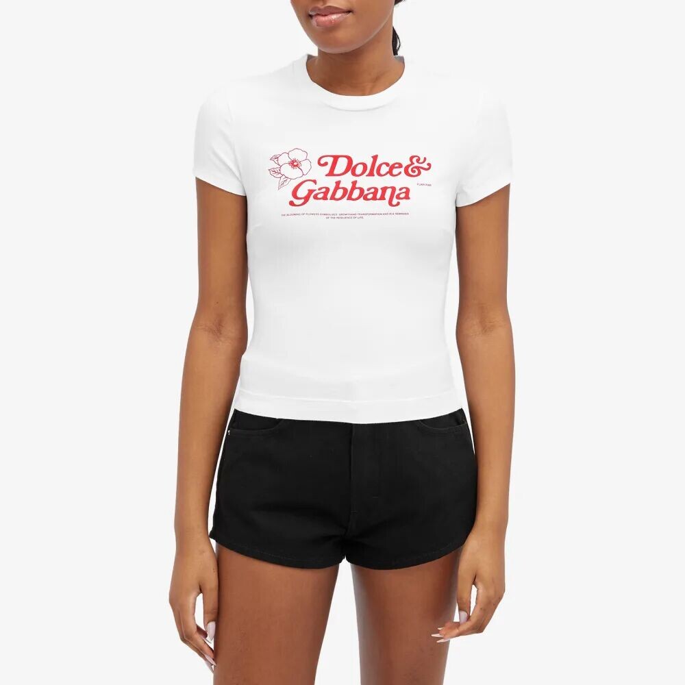 

Dolce & Gabbana Футболка с цветочным логотипом, белый