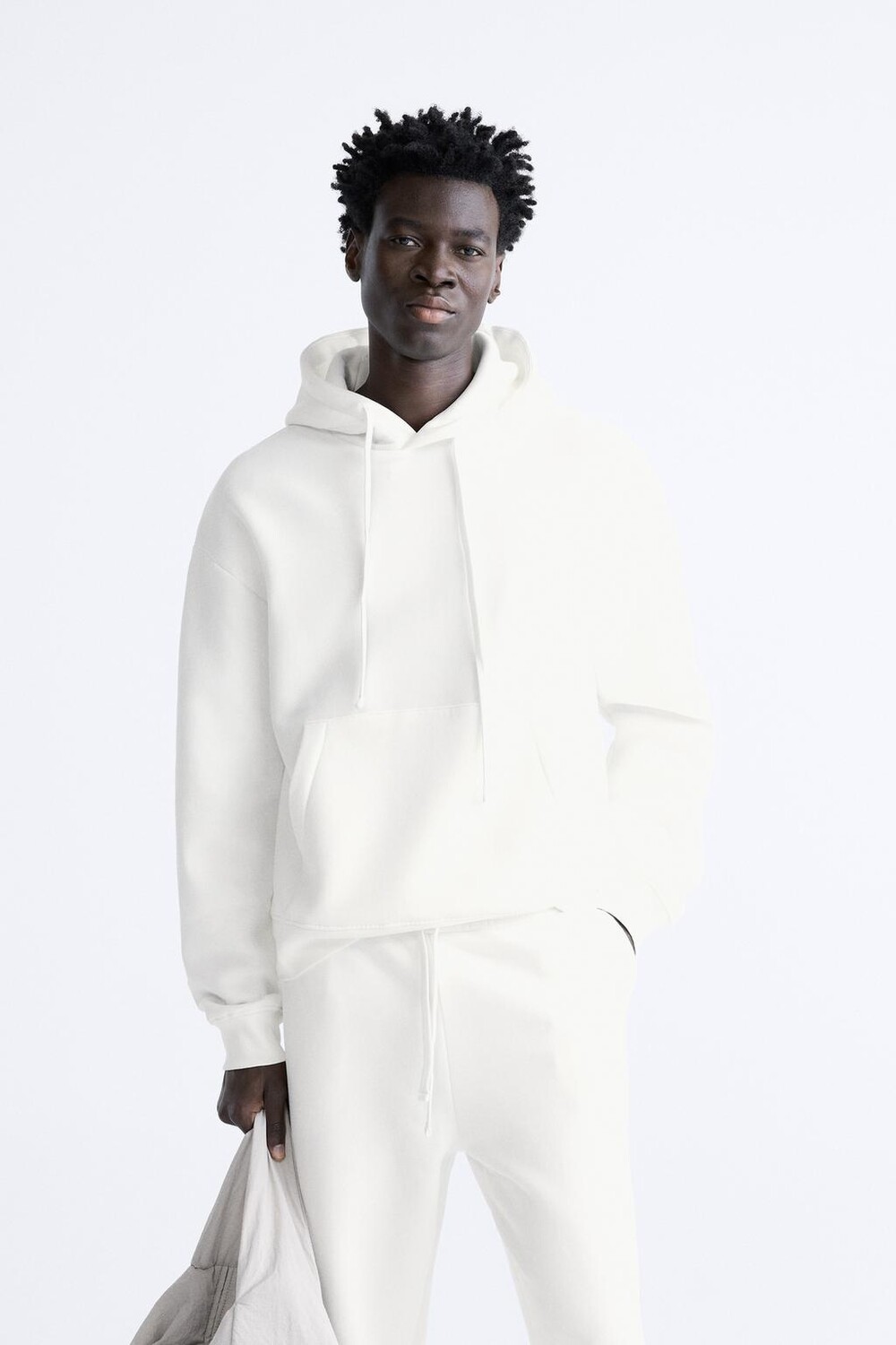 

Толстовка с капюшоном ZARA, белый