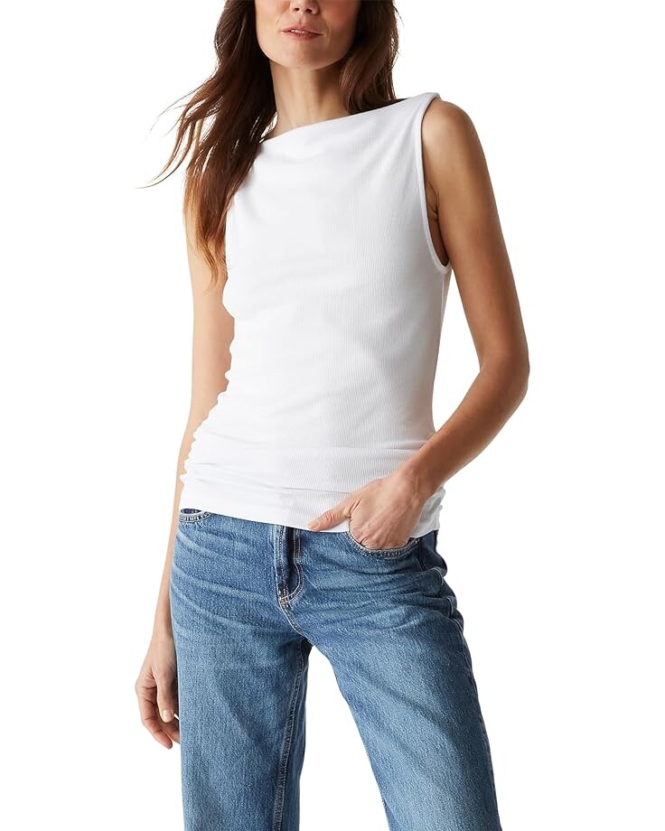 

Топ Michael Stars Coco Ruched Boat Neck Top, белый