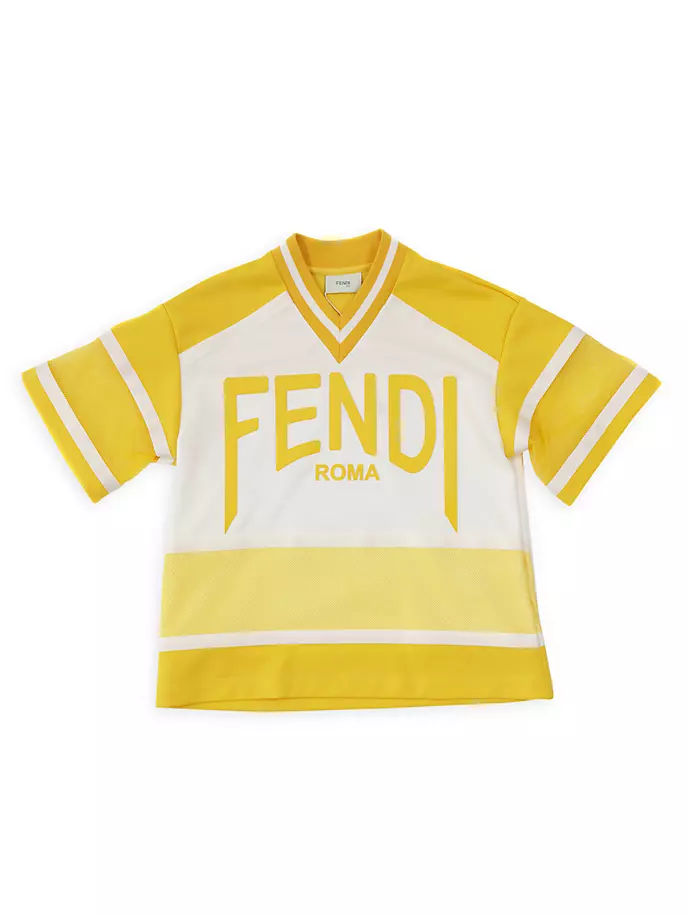 

Футболка Little Boy's & Boy's с логотипом и V-образным вырезом Fendi, желтый