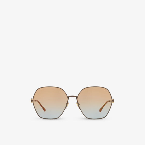 

Солнцезащитные очки gg1335s в металлической прямоугольной оправе Gucci, коричневый