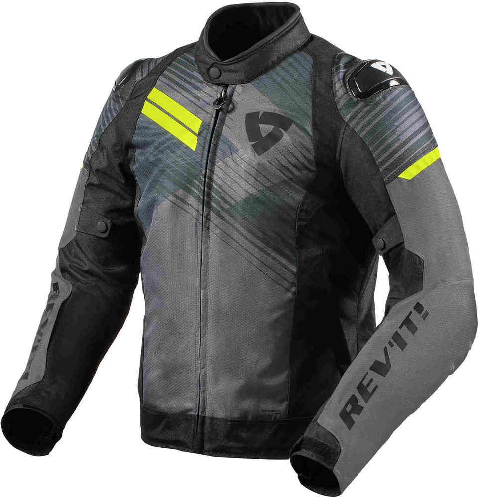 Мотоциклетная текстильная куртка Apex H2O Revit, серый/желтый цена и фото