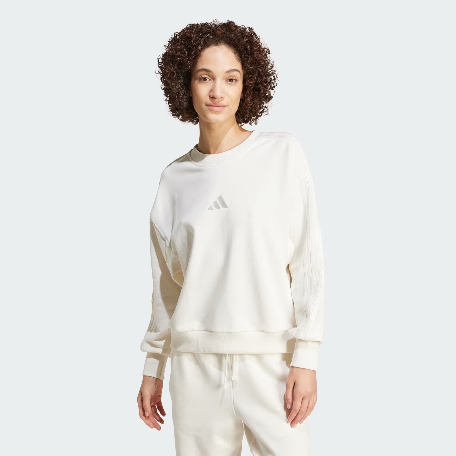 

Свободный свитшот с 3 полосками ALL SZN из френч терри Adidas, цвет Off White