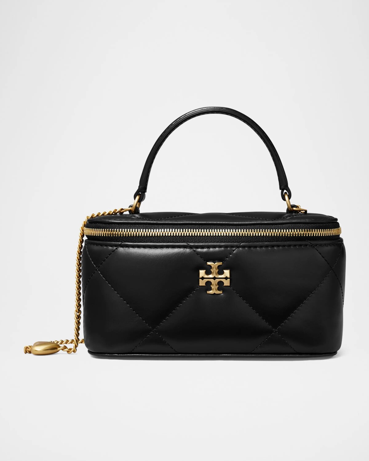 

Стеганый кожаный косметичка Kira Charm Tory Burch, черный