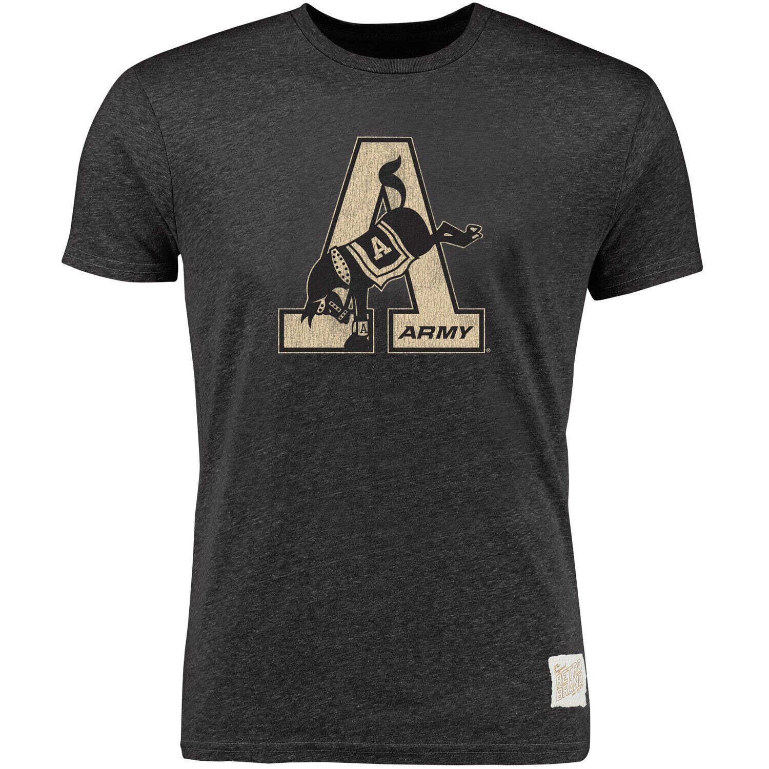 

Мужская оригинальная ретро-брендовая футболка Heather Black Army Black Knights Vintage A Tri-Blend