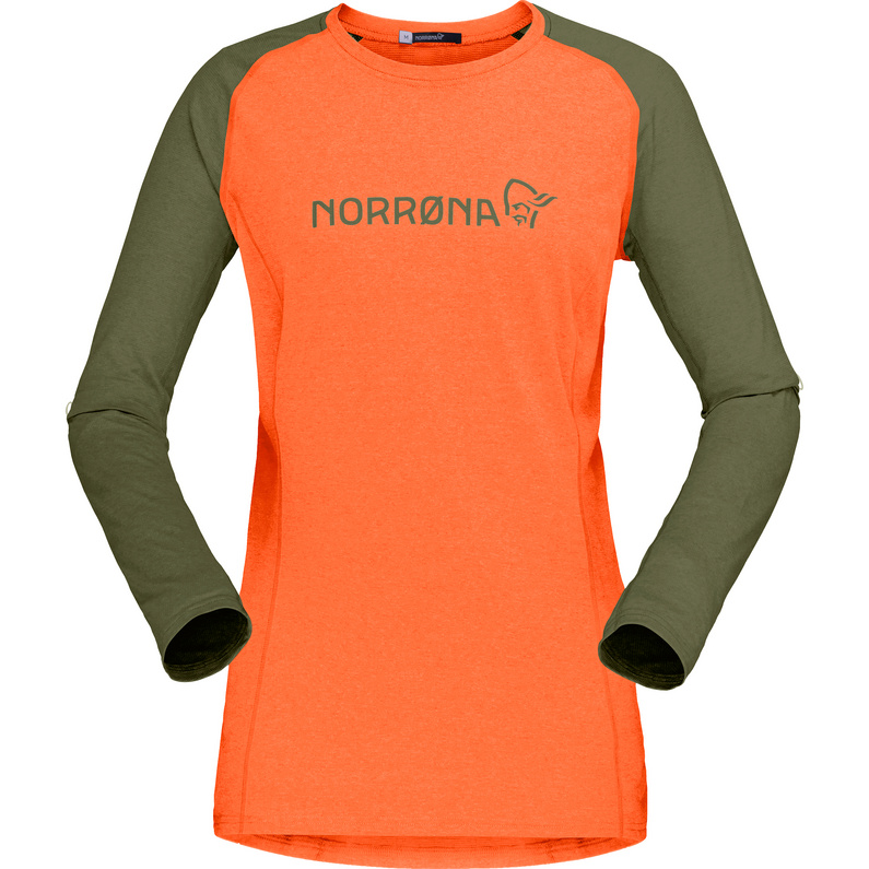 Женская легкая рубашка Fjora Equalizer с длинными рукавами Norrona, оранжевый майка для езды на мотоцикле и велосипеде рубашка для езды на горном велосипеде
