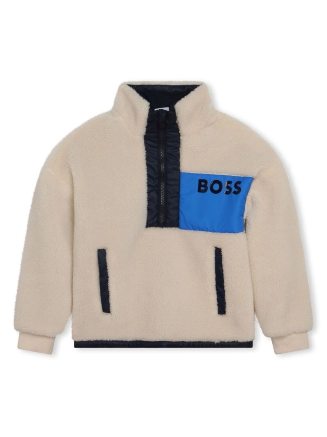 

BOSS Kidswear толстовка в стиле колор-блок, нейтральный цвет