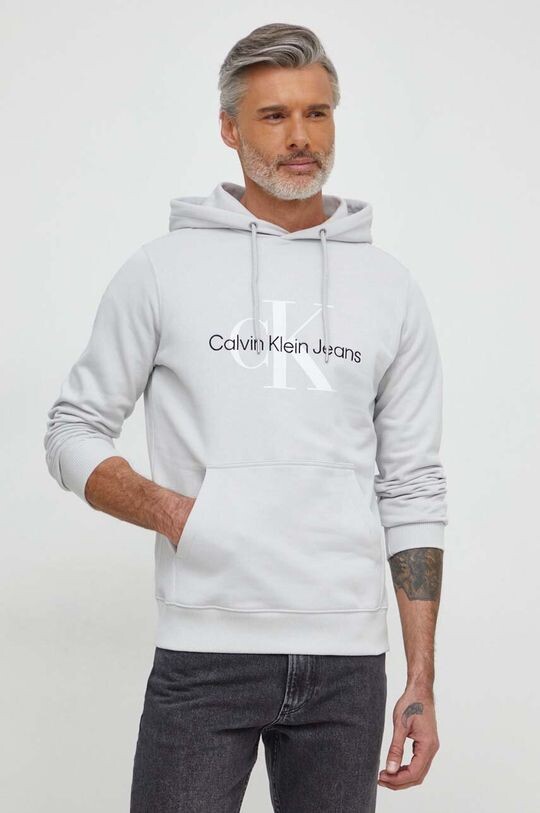 

Хлопковая толстовка Calvin Klein Jeans, серый